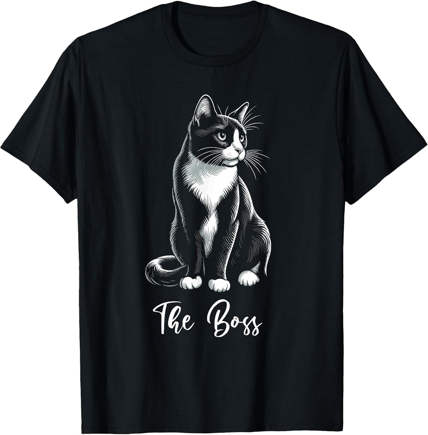 The Boss Tuxedo Cat Lover Kitten Tuxedo Cat Owner T-Shirt