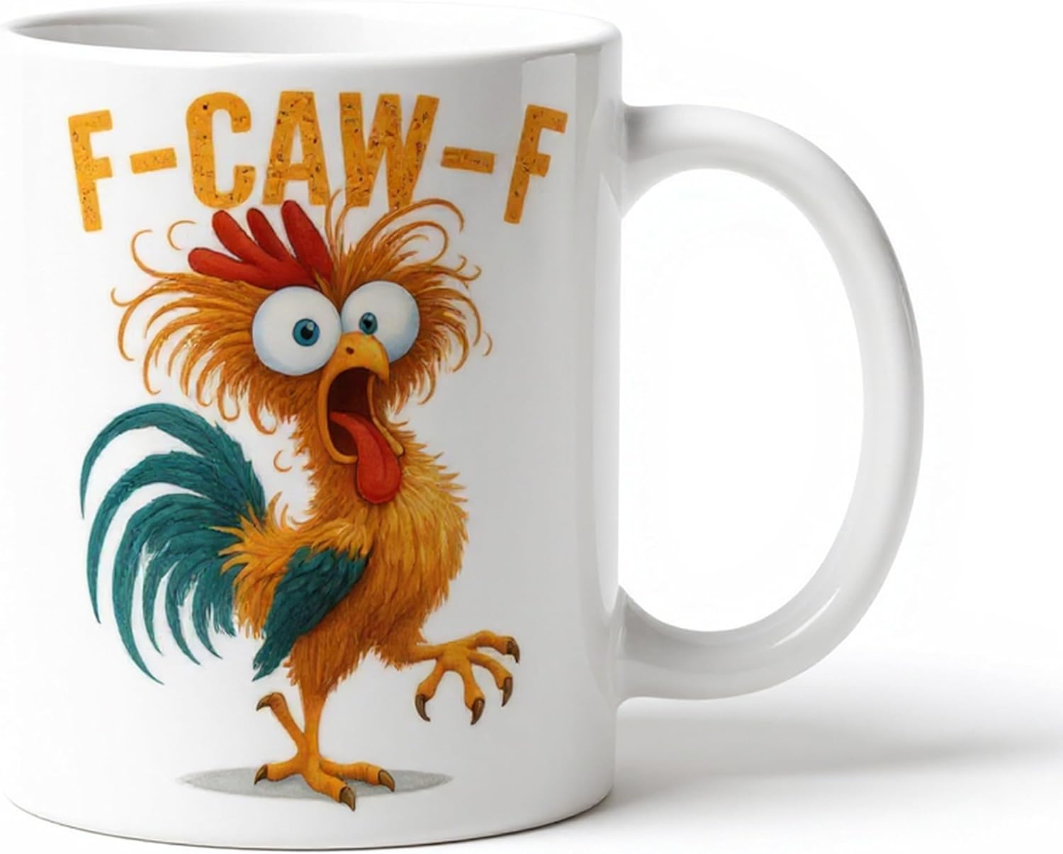 Pure Compression F-Caw-F 11oz Funny Coffee Cup Mug - F Caw F Fcawf Chicken Mug - Prank Gag Gifts for Men Women