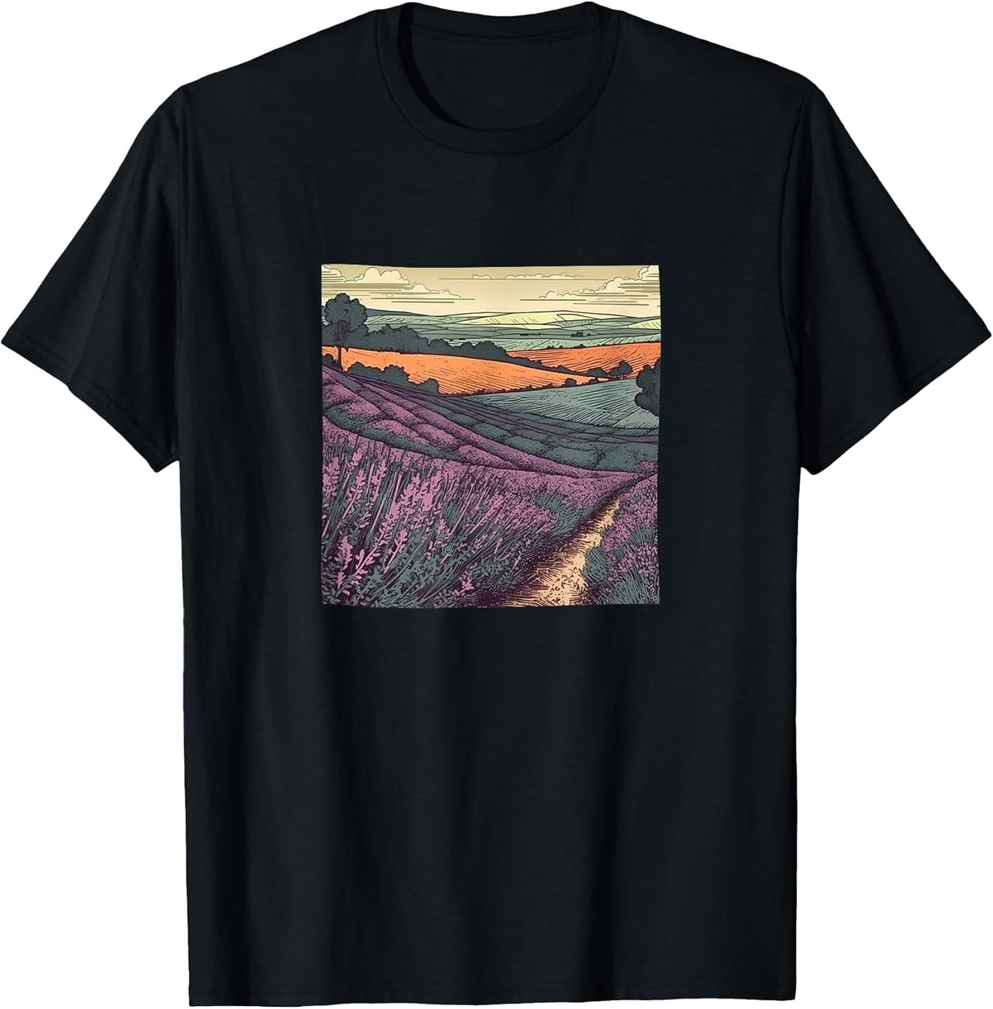 Lavender Fields Im Bloom Vintage Landscape Merch