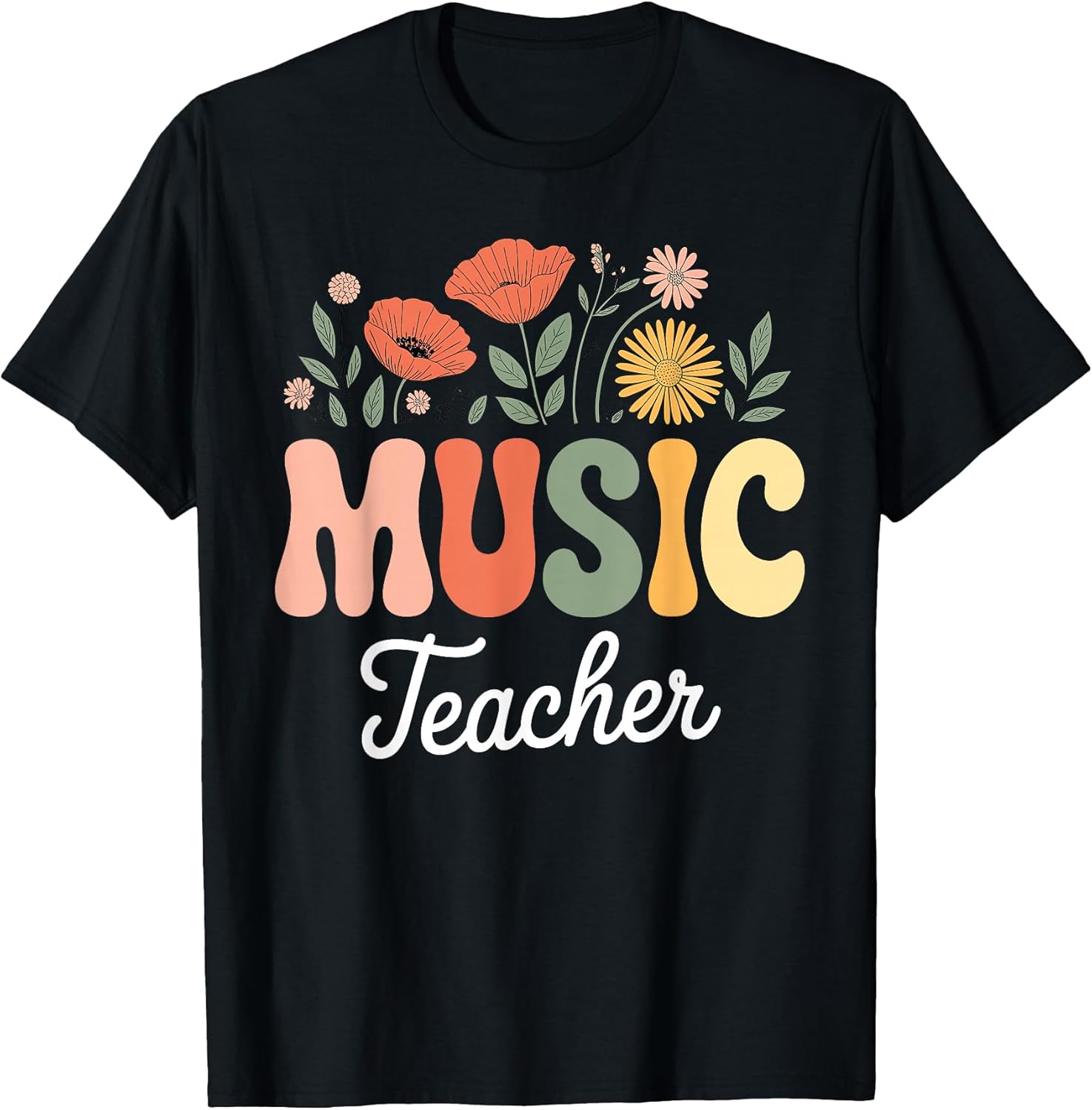 Music Teacher Art for Men Women Band Musician Music Teacher T-Shirt