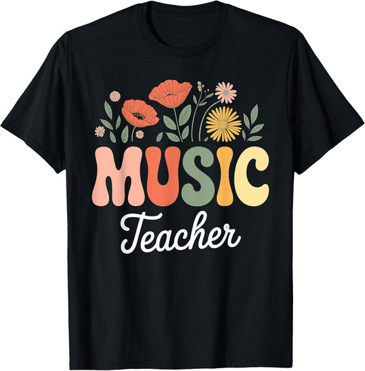 Music Teacher Art for Men Women Band Musician Music Teacher T-Shirt