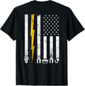ON BACK PRINT - USA American Flag Electrician