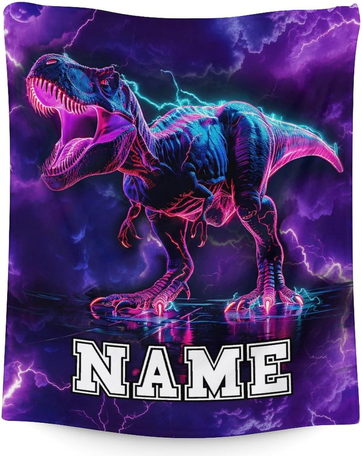 Boys Blankets, Custom Dinosaur Blanket for Kids Adults, Dinosaur Gifts, Cool Warm Flannel Throw for Sofa Bed Living Room Home Decor