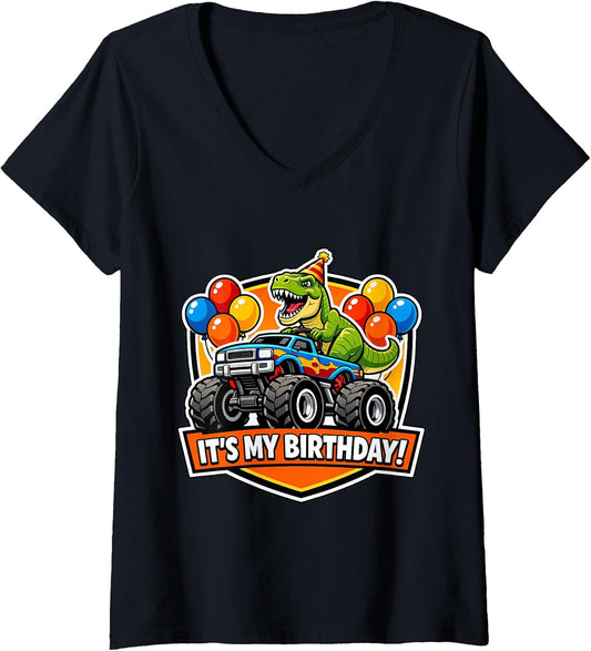 It's My Birthday Party Trex Monster Truck Merch