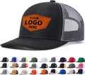 Custom Leather Patch Trucker Hat for Men & Women - Personalized Text & Photo Baseball Cap Laser Engraved.