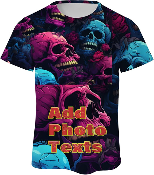Custom T-Shirts All Over Printed Shirts Personalized Tee Funny Summer Shirts for Men Women