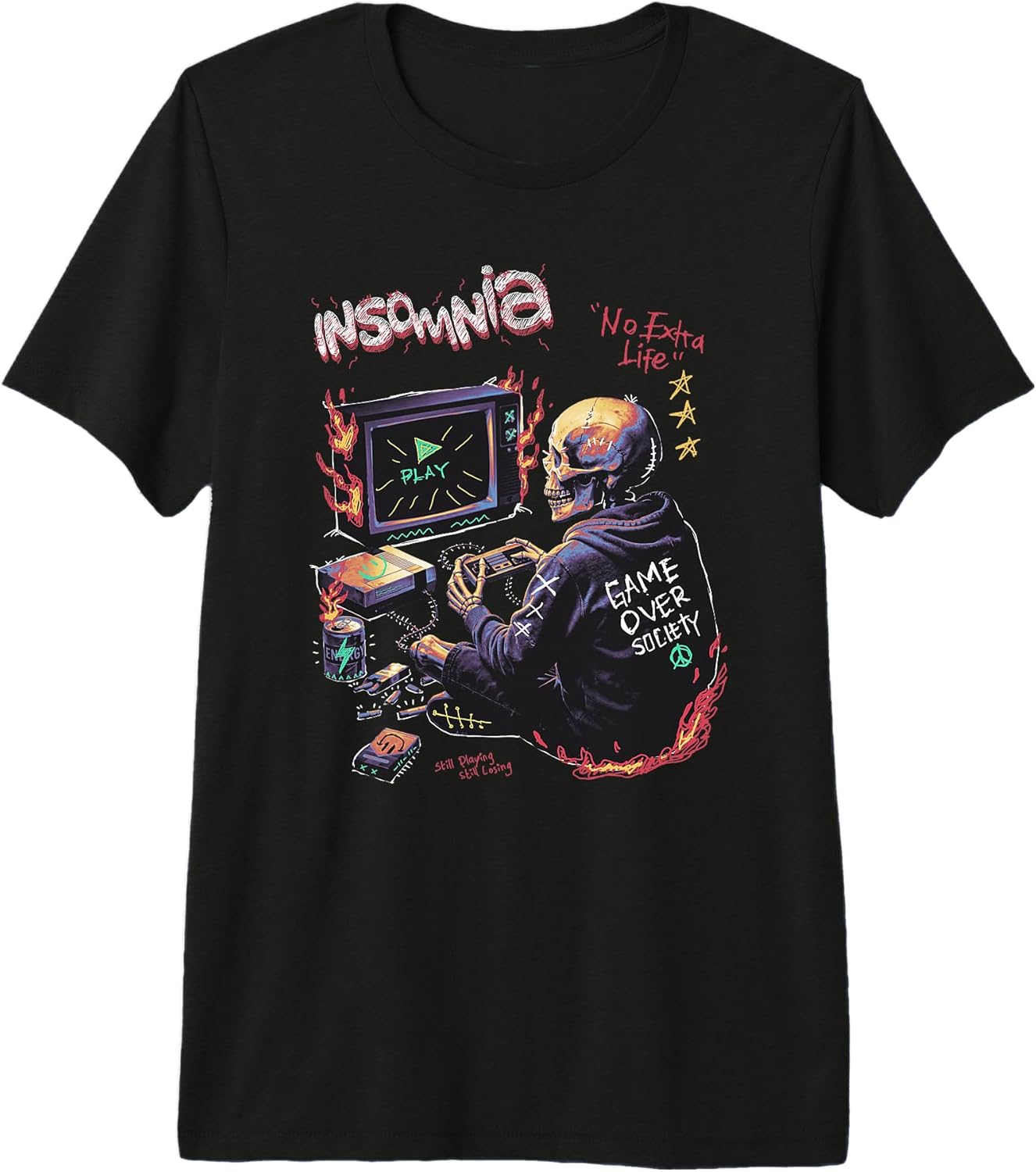 Skeleton Gamer Design - Gaming Skull Art Apparel