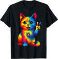Cat Tie Dye Peace Sign Hippie Funny Cats Lovers