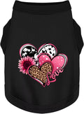 Discover Cozy Cotton Canine Wear: Soft, Lightweight, and Breathable Dog Shirt Vest with Eye-Catching Graphics (Hearts and Love), Keeping Your Furry Friend Comfy! Black M