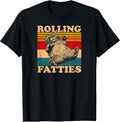 Rolling Fatties cat funny cute cat lover Kitten Owner retro T-Shirt