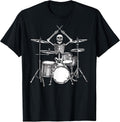Skeleton Percussionist Drummer Halloween Rock & Roll Music T-Shirt