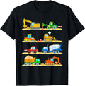 Vehicles, Construction site, Excavator, Truck, Bulldozer, Cement Mixer T-Shirt