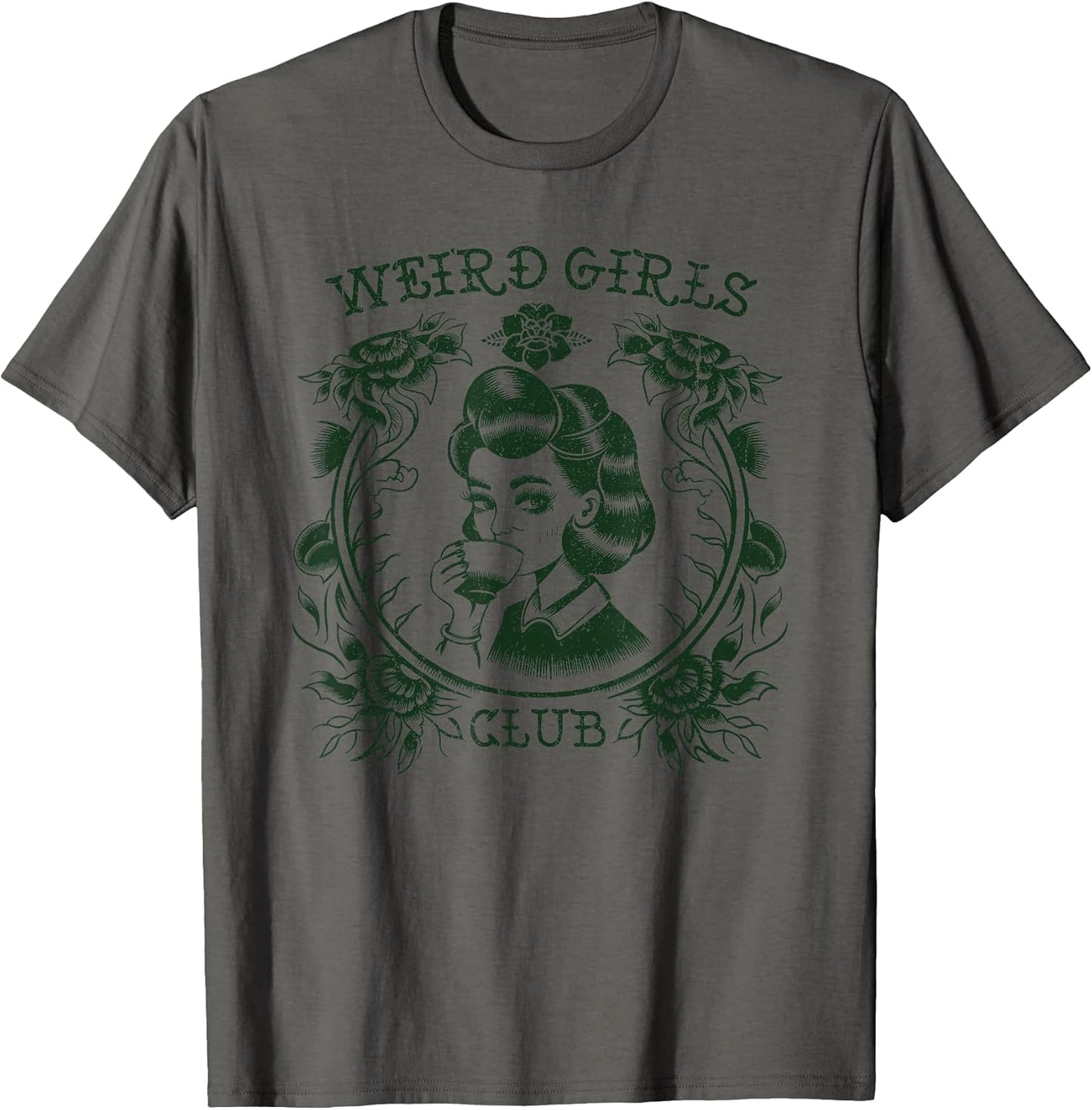 Weird Girls Club Retro Gothic Floral Alt Girl T-Shirt