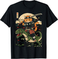 Cat Lover Riding Dinosaur T Rex Japanese