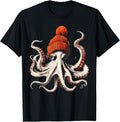 Octopus Wearing Beanie Retro Graphic Design
