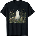 Cute Ghost in Wildflower Spooky Fall Halloween Tee
