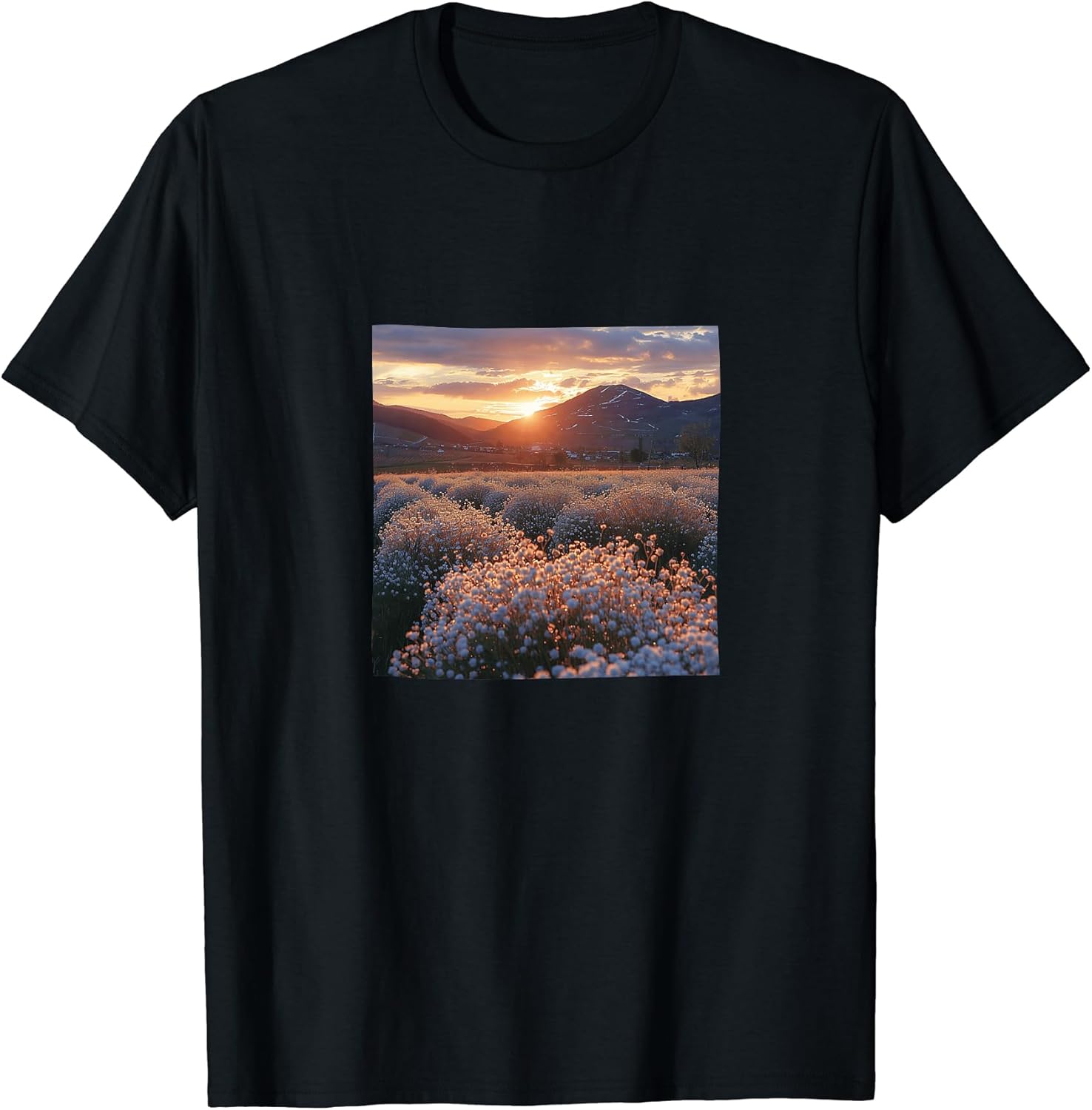 Babys Breath Flower Field Beautiful Sunset Merch