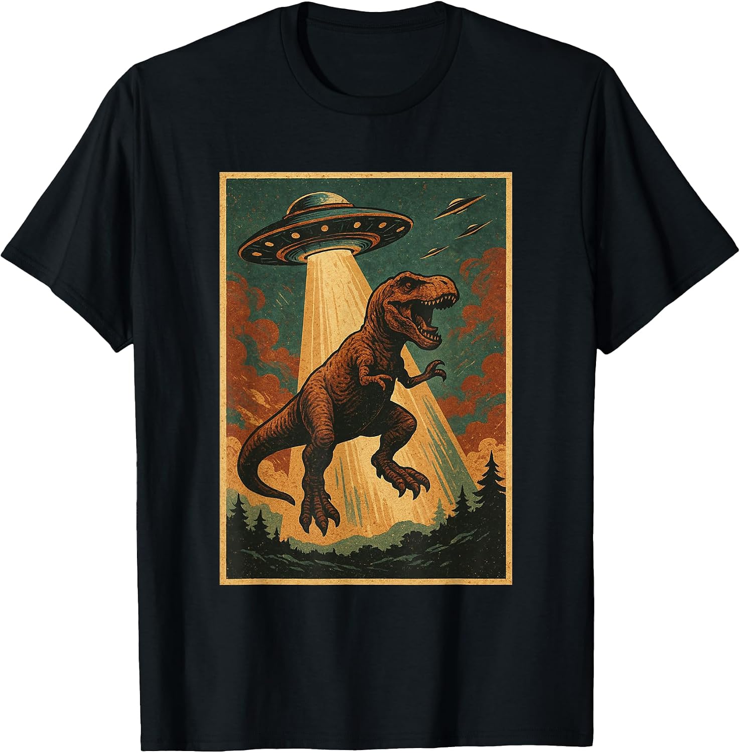 T-Rex Dinosaur UFO Alien Abduction Dino