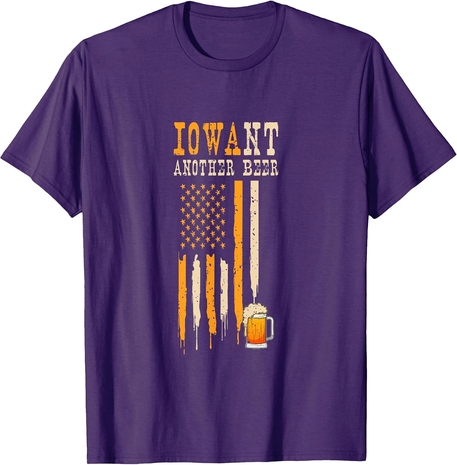 Funny Iowa State Map Beer Quote & Flag