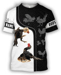 Personalized Rooster White Black 3D Shirt for Men & Women, Custom Name 3D T - Shirts Gift for Birthday, Anniversary