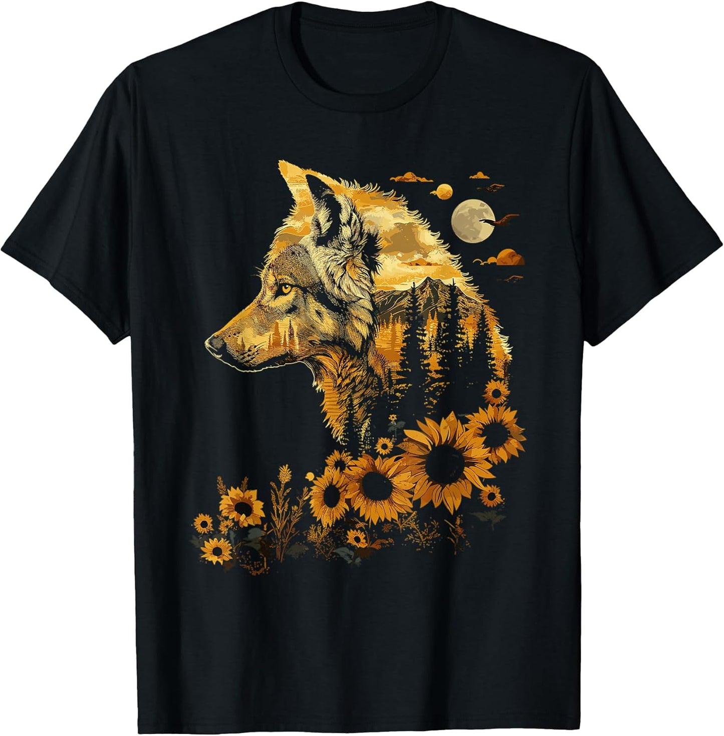 Wolf Floral Nature Wildlife For Men Women