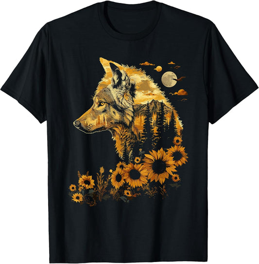 Wolf Floral Nature Wildlife For Men Women