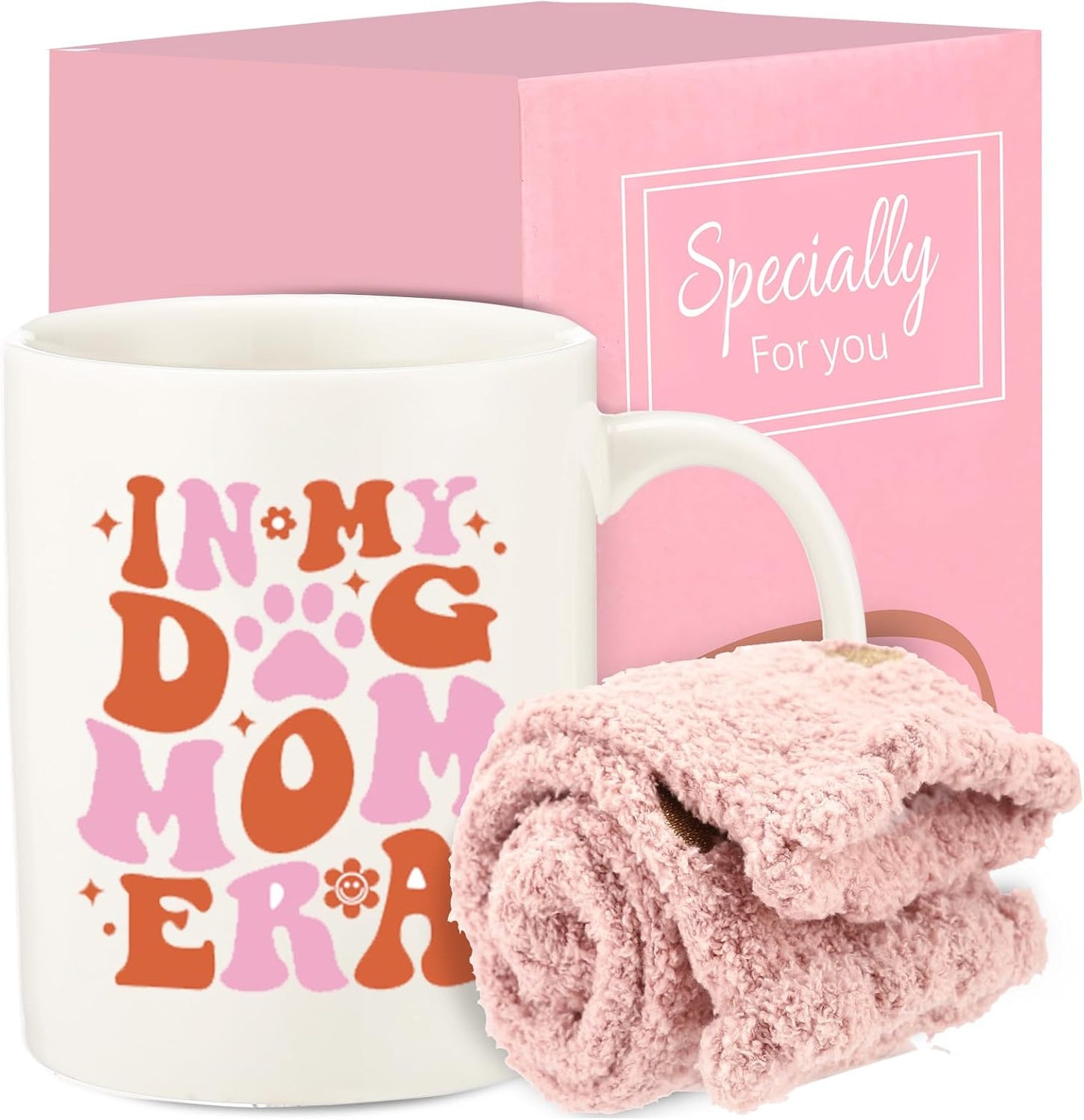 Dog Mom Gifts for Women,Funny Dog Mom Mothers Day, Birthday Gifts for Dog Lover, Mom,Sister, 11OZ Coffee Mug with Socks