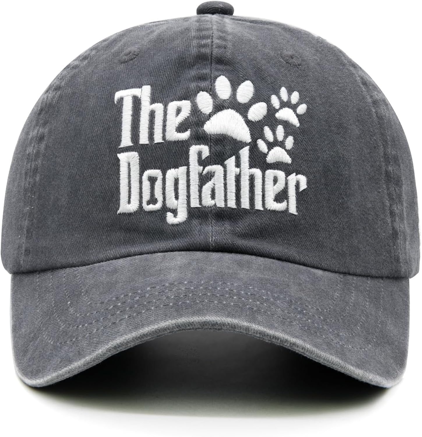 Dog Father Hat, Gifts for Dog Dad, Pet Lover, Adjustable Cotton Distressed Baseball Cap