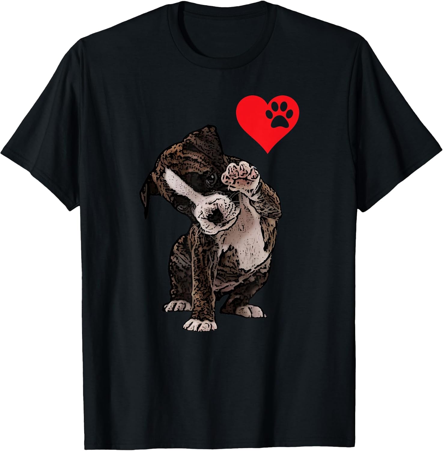 High Five Heart Bulldog Pup I Love Boxer Dog Lovers Bulldogs T-Shirt