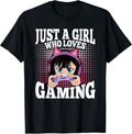 Just A Girl Who Loves Gaming Funny Video Gamer Girls Kids T-Shirt