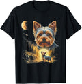 yorkie howling to the moon vintage t-shirt