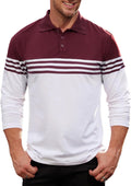 Men Casual Striped Polo Classic Long Sleeve Regular Fit Shirts (S-2XL)