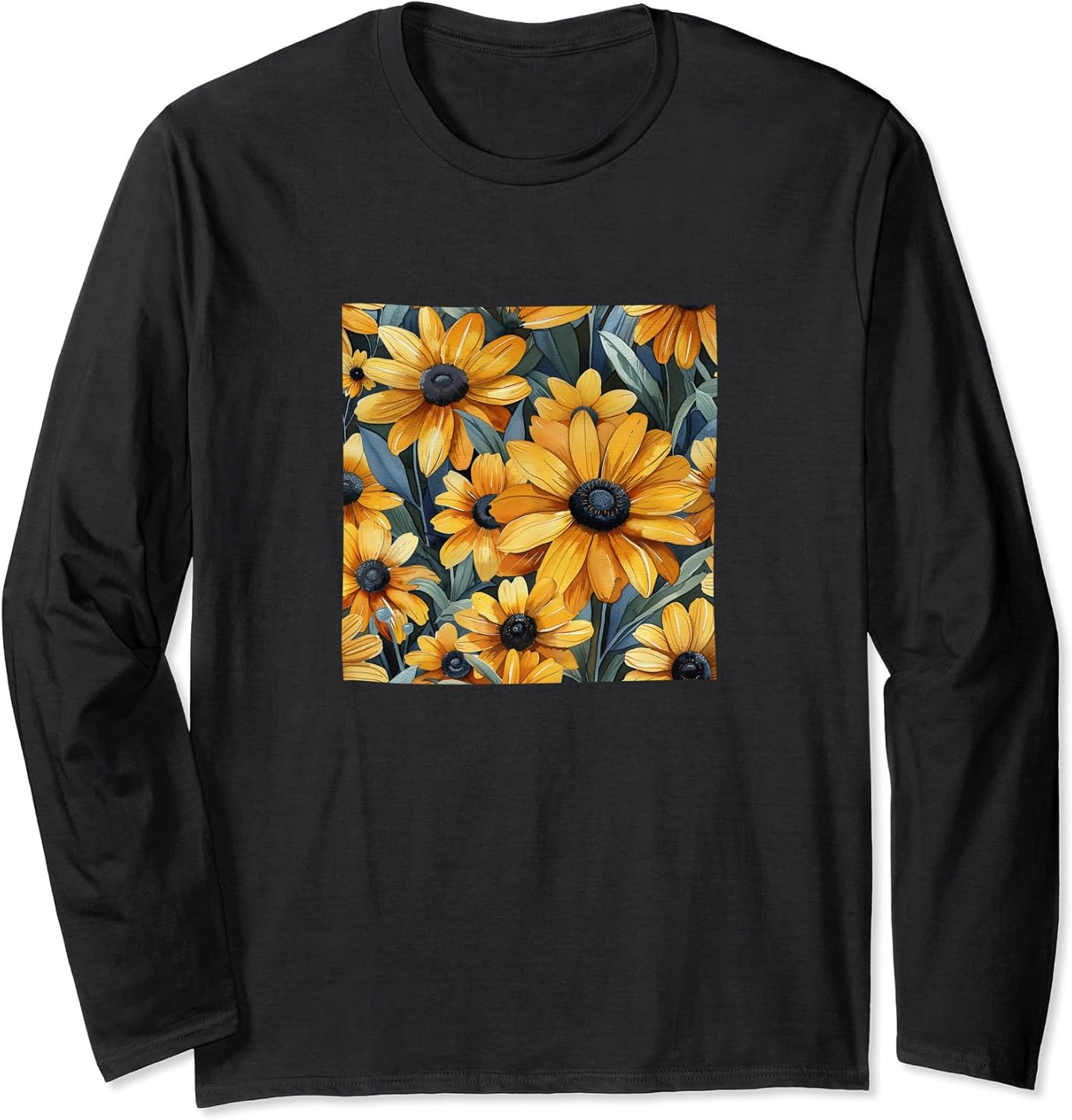 Black Eyed Susan Flower Watercolor Pattern Merch