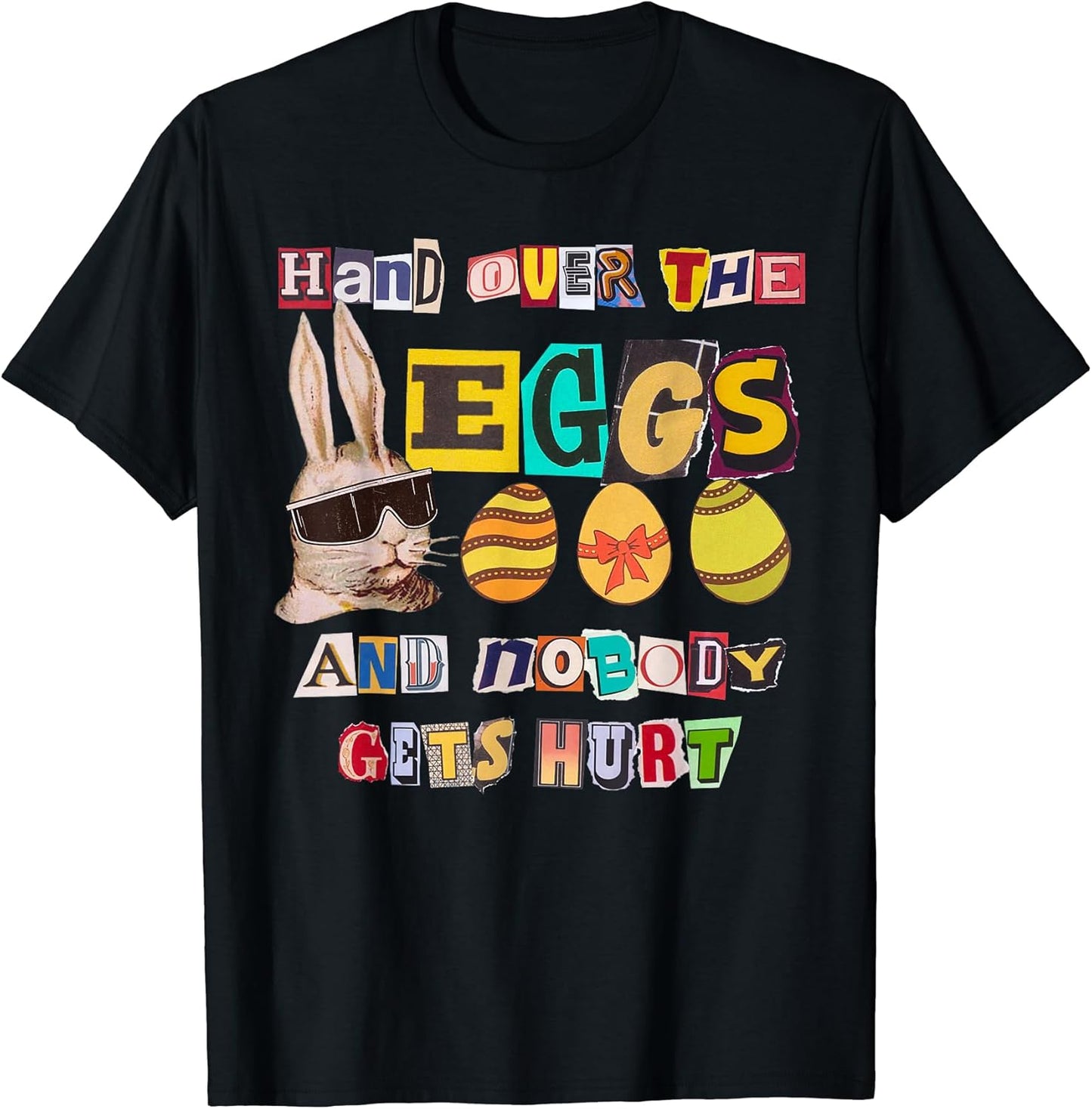 Happy Easter Ransom Note Vintage Retro Bunny
