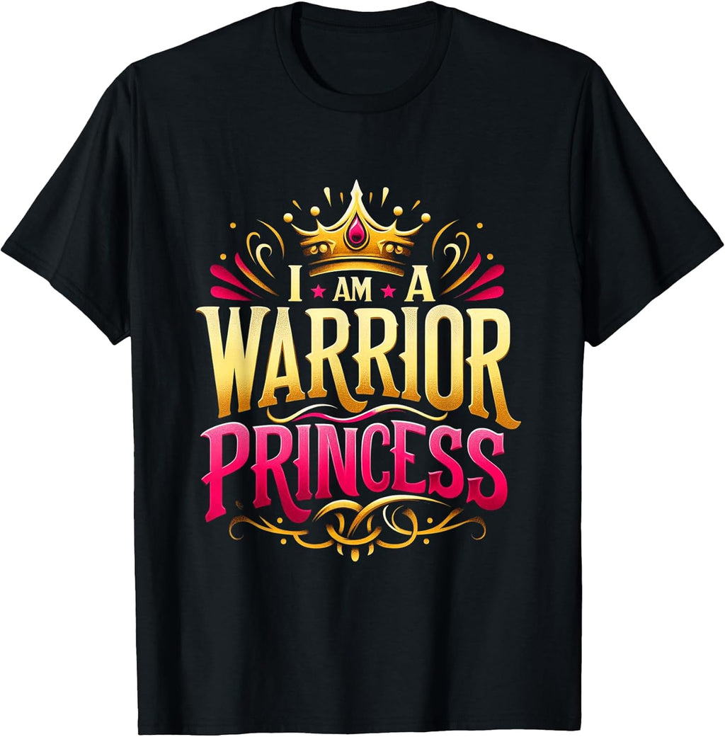 Inspirational Warrior Princess Crown Motivational Girls T-Shirt