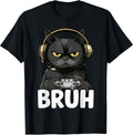 Funny Cat Bruh Meme Gamer Japanese Anime T-Shirt