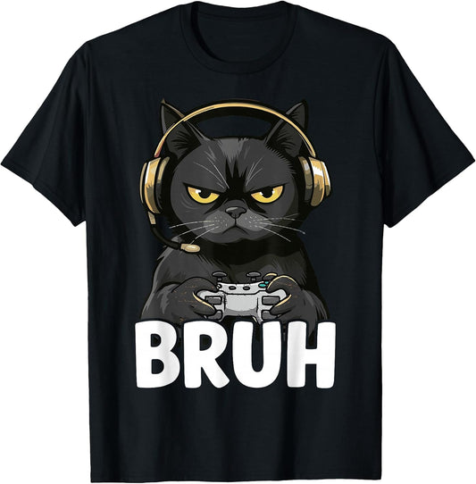 Funny Cat Bruh Meme Gamer Japanese Anime T-Shirt