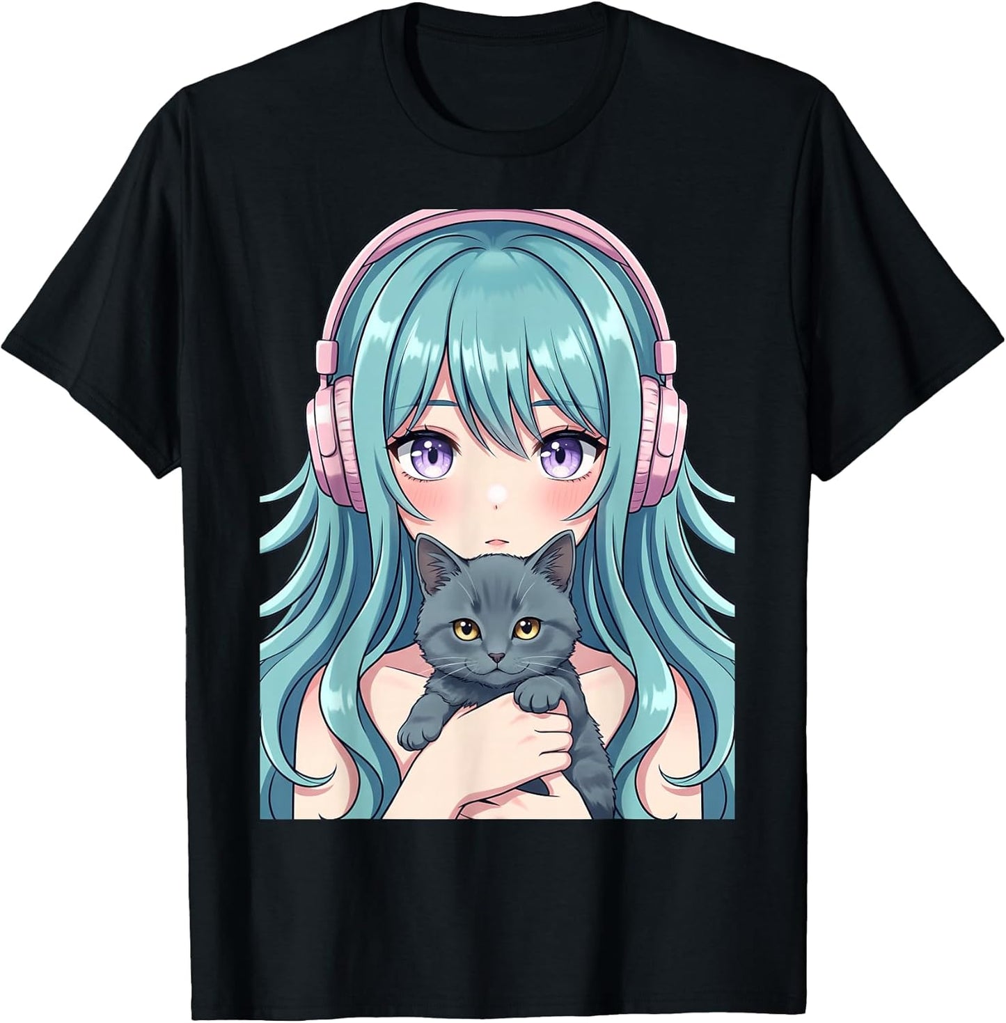 Kawaii Anime Cat Kitten Girl Headphones Pastel Otf