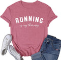 Womens Running Shirt Workout Marathon Tshirt Running is My Therapy Runner Tee Top