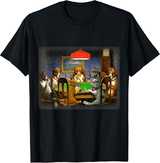 Dogs Playing Poker | A Friend in Need | Funny Dog Lover Art T-Shirt