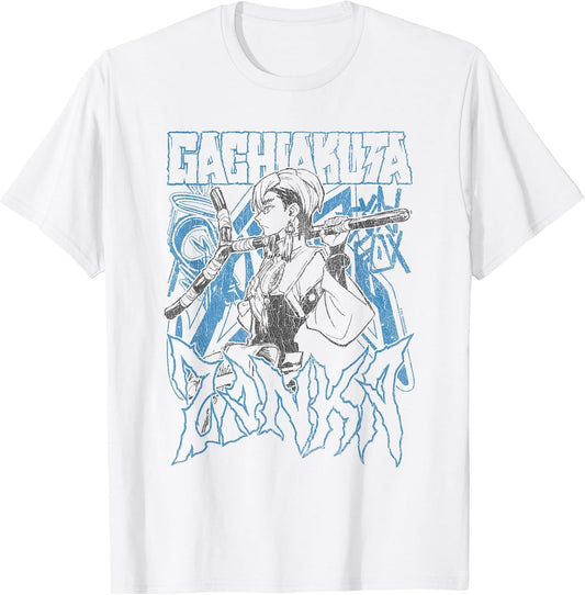 Zanka Pose with Blue Logo Graffiti Anime T-Shirt