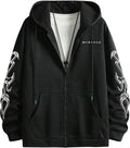 Men's Y2K Graphic Zip Up Hoodies Streetwear Designer Baggy Pullover Hooded Sweatshirts Jacket