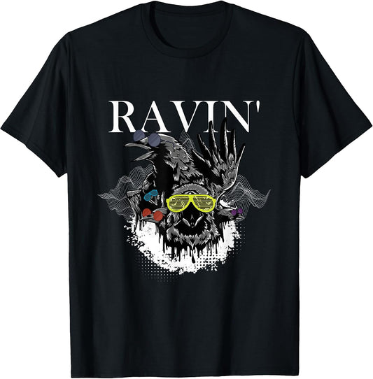 Funny Ravin' Raven Rave EDM Music DJ Gift