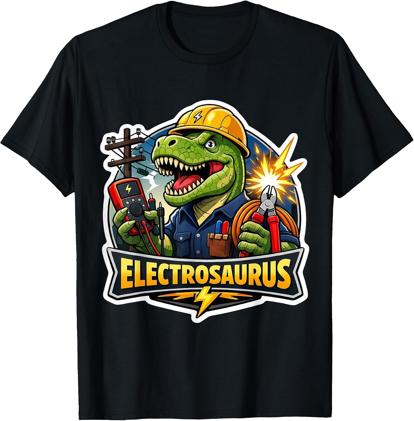 Electrosaurus Funny Electrician Dinosaur Merch
