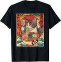 Cat Eating Ramen Vintage Japanese Noodles