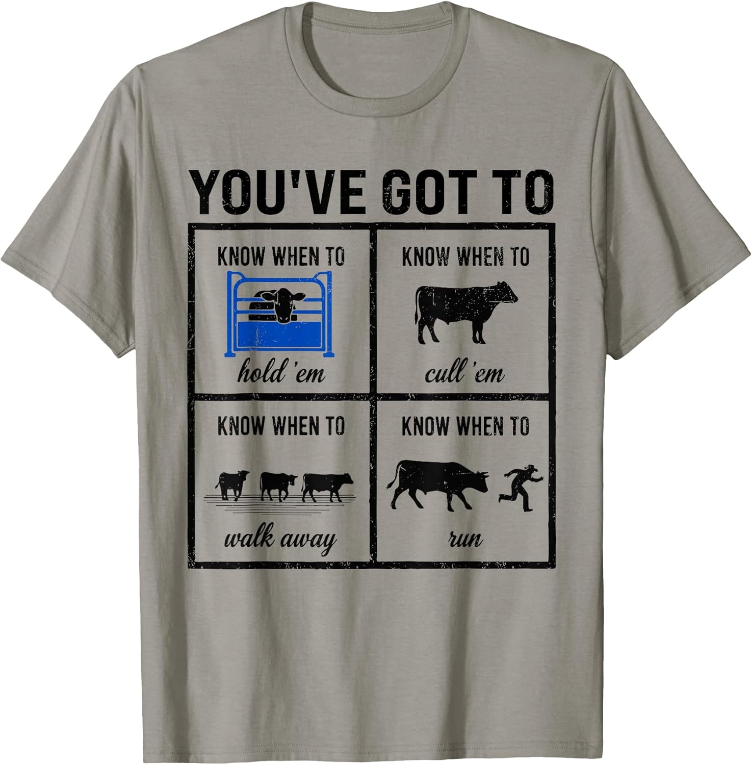 Know When to Hold 'Em Cow Funny Tee