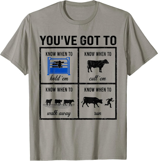 Know When to Hold 'Em Cow Funny Tee