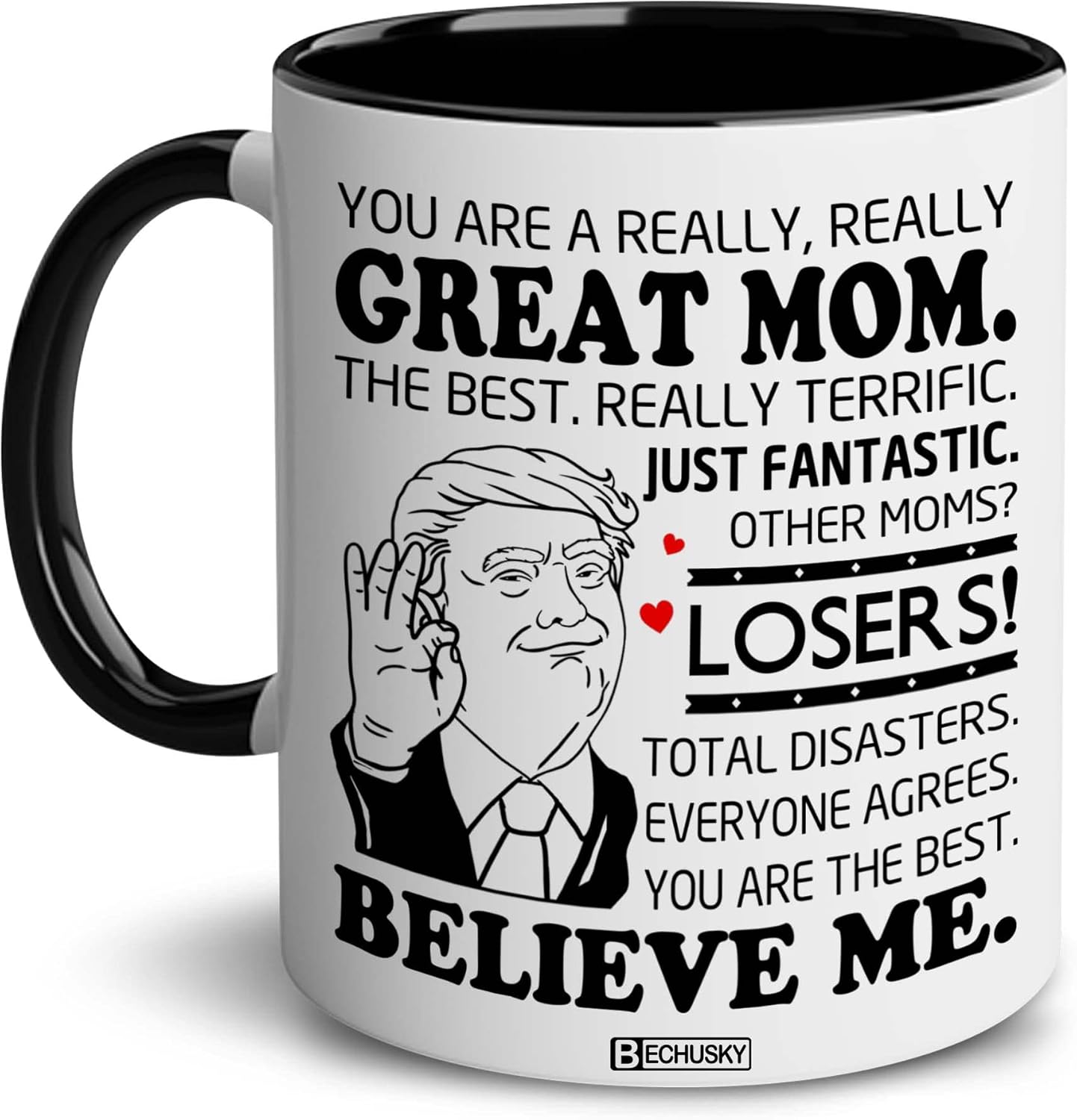 BECHUSKY Mothers Day Gift For Mom - Best Moms Coffee Cup - Moms Birthday Gift Ideas - Mom Mugs From Daughter, Son - Mother Day, Birthday Gifts For Mother, Mommy, Mama - Great Mommy Mug