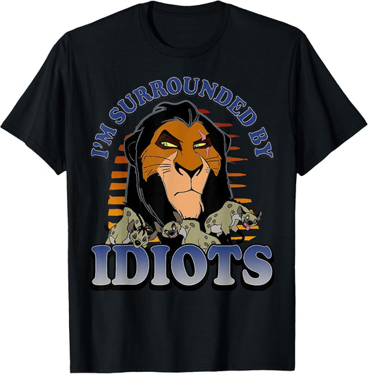 The Lion King Retro Scar Surrounded by Idiots Logo T-Shirt