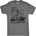 Mens Tech Support Funny T Shirts Cute Kitten Graphic Tee for Men